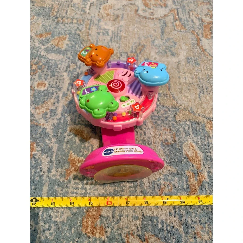 VTech Lil Critters Spin & Discover Ferris Wheel Pink Baby Tray Table Suction Toy